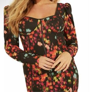Guess Rachel Puff Sleeve Bustier Dress
